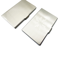 Vente en gros de cadeaux publicitaires minimalistes Porte-cartes en acier inoxydable Porte-cartes d'identité de crédit en métal mince vierge Portefeuille