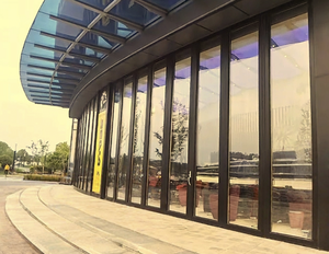 باب قابل للطي ثقيل مضاد للقرصة قابل للتخصيص لتقسيم الفيلا باب منزلق من سبائك الألومنيوم والزجاج مع ميزة قابلة للطي - Product Image 6