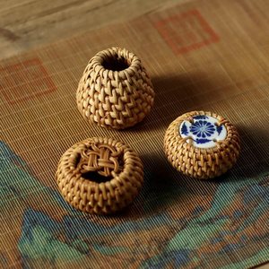 Support à couvercle de thé en rotin fait main, style automne, pour service à thé Kung Fu, accessoire de théière, vente directe usine - Product Image 1