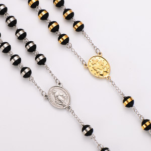 Collar de cuentas de moda chapado en oro PVD de 18 quilates de acero inoxidable personalizado, collares de joyería fina, collar de rosario de fe para mujer - Product Image 4