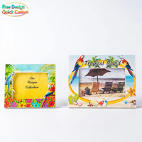 Cadres photo en acrylique imperméables sur le thème des îles tropicales, motif plage, cadre photo décoratif pour la maison, cadeaux de voyage