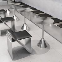 Table basse en acier inoxydable, mobilier commercial, ensemble de canapés en cuir pour café, ensemble table et chaises