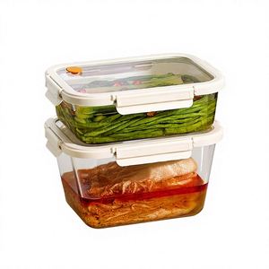 Recipiente Rectangular de Vidrio con Cierre a Presión para Almacenamiento de Alimentos, Apto para Microondas y Congelador, Libre de BPA, Apto para Lavavajillas, Juego de Cocina Ecológico - Product Image 2