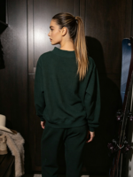 Sweat-shirt contemporain ample à col montant pour femmes et adolescentes 2026 – Coupe courte oversize à manches longues – Tendance hiver