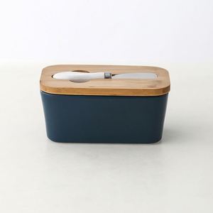 USSE Boîte à beurre en céramique personnalisée, plat de conservation de beurre vintage avec couvercle décor de cuisine de ferme conteneur de stockage de beurre - Product Image 4