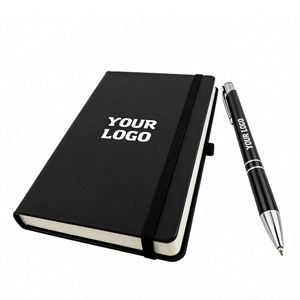 Carnet en cuir A5 personnalisé en gros avec logo et fermeture élastique, pages lignées, cadeau promotionnel d'entreprise - Product Image 1