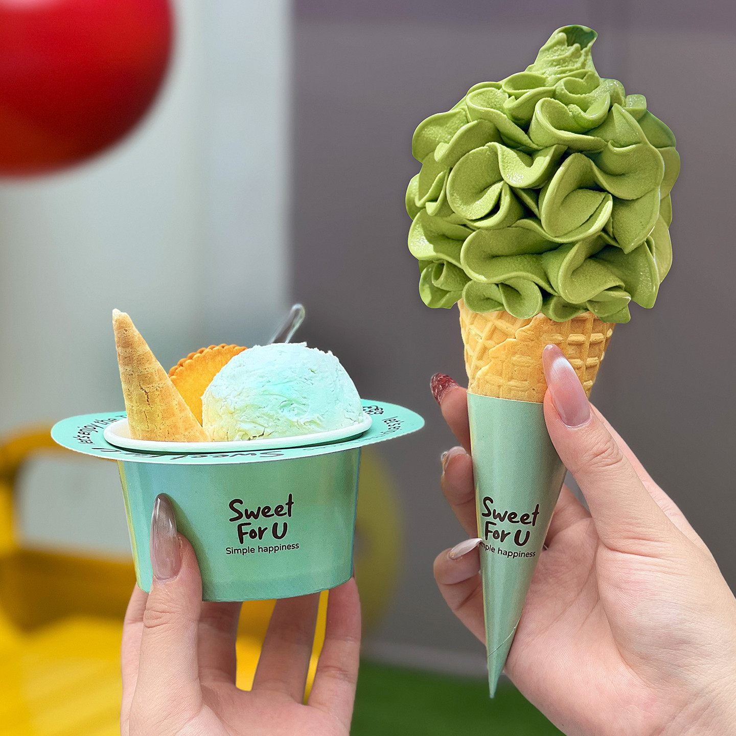 AT PACK Ice Cream Single Wall Craft Paper Cup Custom Ice Cream Ball Small Bowl Anti-Drip Ring Crispy Roll Bio-degradable