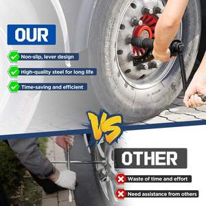 Clé universelle en acier au chrome-vanadium pour le desserrage et le serrage des écrous de roue de camions, bus et véhicules lourds – Outil de bricolage pour économiser l'effort - Product Image 2