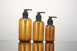 Bouteille en plastique ambre PET avec pompe marron, ml, pour emballage de soins de <span class=keywords><strong>la</strong></span> peau, Lotion, shampooing - Product Image 5