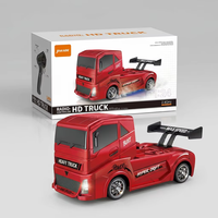 Großhandel 1:24 Maßstab 2,4G 4WD Hochgeschwindigkeits-RC-Sattelschlepper mit Metallischer UV-Beschichteter Karosserie Blinkende LED-Lichter Stunt-Spielzeug RC-Drift-Truck