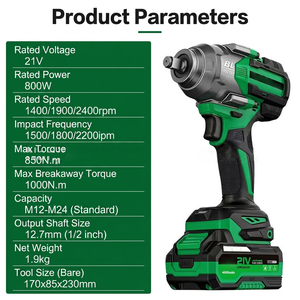 Llave de Impacto Eléctrica RB-810 de Alto Torque 850Nm, Llave de Impacto de Iones de Litio sin Escobillas para Reparación de Automóviles, Original y Auténtica - Product Image 6