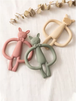 Anneau de dentition personnalisé en silicone pour bébé, jouet à mâcher sans BPA pour nouveau-né et tout-petit, fabricant OEM ODM