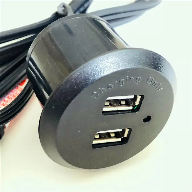 ETL/FCC ได้รับการรับรองรูปทรงกลมเฟอร์นิเจอร์ USB ซ็อกเก็ตไฟชาร์จ USB กับ2 Pcs 5V 2.1A USB