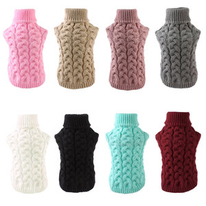เสื้อสเวตเตอร์สุนัขสีพื้นแบบใหม่ F4 ถักนุ่ม อุ่นสบาย สำหรับฤดูใบไม้ผลิ ผลิตจากอะคริลิคที่เป็นมิตรกับสิ่งแวดล้อม ขนาด XL หรูหรา เรียบง่าย - Product Image 1