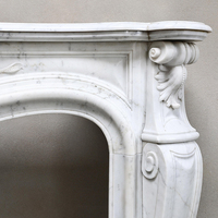 Cheminée en marbre blanc sculpté sur mesure, style moderne, design lion, pour villa, château, décoration extérieure autonome