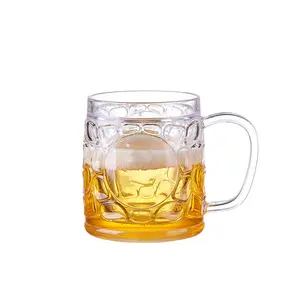 2023 promotion gift new Eco-Friendly Plastic Double Wall Freezer Frozen Frosty Beer Mug Cup with Handle 14oz