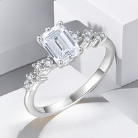 Nouvelles bagues de fiançailles en bijoux fins pour l'automne et l'hiver 2026, design brillant, coupe princesse, bagues personnalisées en moissanite et zircon pour femmes