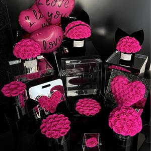 2024 fournitures florales décor d'événement boîtes Saint-Valentin violet rose <span class=keywords><strong>éternelle</strong></span> fleur préservée Eterna - Product Image 4