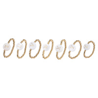 New Fashion Edelstahl perle Elastische Ringe Hochwertige natürliche Süßwassers chale Dould-Side Öltropfen kleber 26 Buchstaben Ring