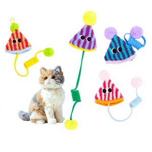 Jouet en peluche pour <span class=keywords><strong>chat</strong></span>, auto-entretenant, à fixer sur porte, avec cordon élastique, baguette de stimulation à ressort, <span class=keywords><strong>parachute</strong></span> activé par la force de l'élasticité, fournitures pour animaux de compagnie - Product Image 1