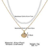 Collier ras du cou Double couche pour femme, style bohémien, coquillage en perles et coquillage, coquillage festonné de plage, bijoux pour fille de l'océan, collection