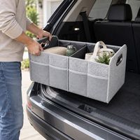 Panier de rangement moderne en feutre de grande taille pour coffre de voiture, pliable, idéal pour les détaillants en articles de voyage
