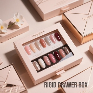 Cajas de cartón verdes reciclables, rígidas, tipo cajón, para logística de tiendas en línea, embalaje de uñas postizas. - Product Image 6
