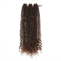 Extensions per capelli all'uncinetto Boho Locs Premium da 24 pollici all'ingrosso, dreadlock sintetici Goddess con punte ricce