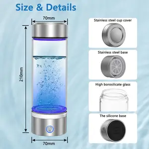 Upgraded Hydrogen Water Bottle Portable Rechargeable Hydrogen Water Ionizer Machine Hydrogen Water Generator