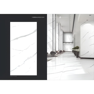 กระเบื้องแผ่นหินเผา 1200x2400 มม. ลาย Statuario Carbon สำหรับพื้นและผนังภายในบ้านสไตล์โมเดิร์นหรูหรา กระเบื้องพอร์ซเลนผิวมันเงาสูง - Product Image 4