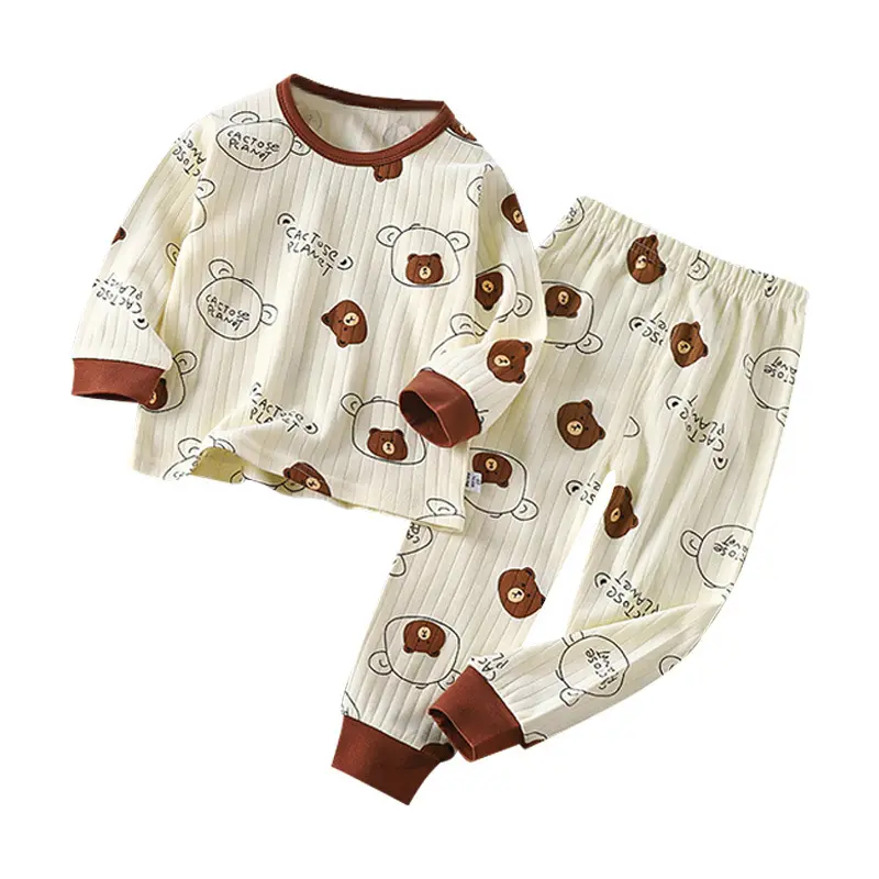 Set di biancheria intima per bambini in cotone autunno ragazzi manica lunga pigiama abbigliamento per bambini