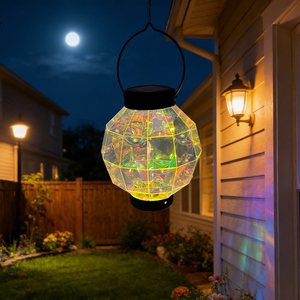 Linterna Solar LED Blanca Cálida Hecha a Mano, Resistente a la Intemperie, Impermeable, con Diseño de Pétalos Iridiscentes <span class=keywords><strong>para</strong></span> Adornos de Jardín - Product Image 3