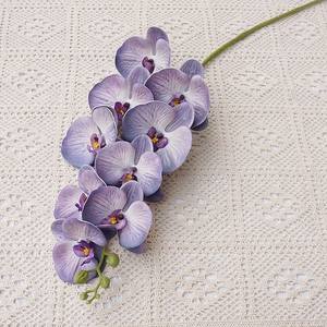 Buatan tangan 9-kepala buatan bunga Phalaenopsis 3D silikon dicetak Cotto rumah fotografi pernikahan dekorasi meriah - Product Image 6