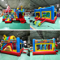 Château gonflable commercial d'extérieur pour enfants avec toboggan, thème fusée, pour location