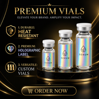 Autocollants holographiques personnalisés pour flacons, étiquettes résistantes à l'eau et à la chaleur pour l'emballage de bouteilles et de pots, 3 ml, 10 ml, 15 ml