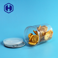 Boîte en plastique PET transparente ronde pour biscuits aux noix de cajou, avec ouverture facile, étanche, sans BPA, pour collations et biscuits