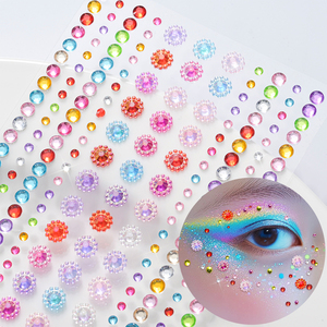 3D coloridos girasoles diamante cara pegatinas gema Facial pegatina ojos cuerpo mezcla cuentas joyas diamantes cara Decoración - Product Image 2