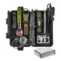 Kit de survie professionnel d'urgence de 12 pièces, équipement et outils de premiers secours pour SOS, survie tactique, randonnée, chasse