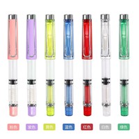 Stylo gel transparent Preppy 0,5 mm EF à pointe extra fine en acier inoxydable, rechargeable, grande capacité, pour l'écriture
