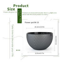 Pot de fleurs suspendu traditionnel de luxe à auto-arrosage avec trous de drainage 4,74 L en PP durable, circulaire, non revêtu