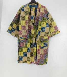Unisexe XL Coton Kantha Quilt Veste D'hiver Robes Femmes Boho Imprimé Quirky Broderie Fait À La Main Indien Agrémenté Long Animal - Product Image 2