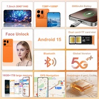Smartphone 5G X9S Pro de haute qualité, 16 Go + 1 To, série Snapdragon 800, appareil photo 108 MP, 144 Hz HD, compatible LTE/CDMA, Android 15, double SIM