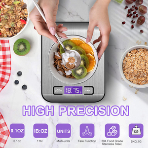 Balança Digital de Cozinha Changxie de Aço Inoxidável Antióleo e Antidigital, Multifuncional e Personalizada, Sucesso de Vendas, 5kg 10kg 1g - Product Image 5