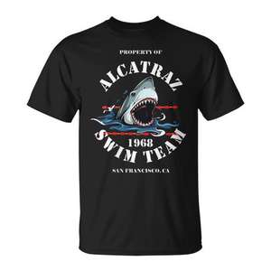 T-shirt vintage de l'équipe de natation Alcatraz 1968 San Francisco Ca - Product Image 1