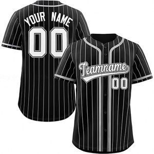 <span class=keywords><strong>Camiseta</strong></span> de manga corta con botones y estampado de uniforme de béisbol a rayas Unisex bordada personalizada, <span class=keywords><strong>camiseta</strong></span> de béisbol de equipo sólido para Club - Product Image 1