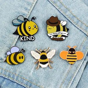 Factory custom bee enamel pins cute lapel pins manufacture enamel pin no minimum
