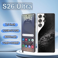 Smartphone professionnel Ultra HD 5G double SIM S26 avec appareil photo arrière 108MP, compatible CDMA LTE, batterie 8000mAh, processeur Octa Deca Core MTK pour le jeu mondial