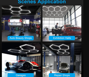 Lámpara LED Hexagonal de Alta Calidad y Ahorro de Energía, Tipo Panal de Abeja, para Garaje, Almacén, Jardín, Taller, Tienda de Detallado de Autos LETARON - Product Image 5