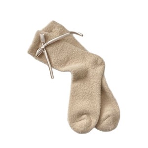 Chaussettes longues de luxe en cachemire de vison avec nœud Coquette, chaudes pour l'hiver, au-dessus du genou, douces et duveteuses, style Balletcore, pour femme - Product Image 5