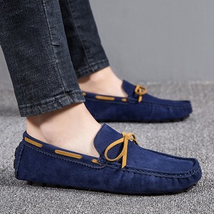 Chaussures décontractées pour hommes, style bateau, à enfiler, grandes tailles 38-48, semelle extérieure en caoutchouc, tige en cuir microfibre, confortables, pour l'extérieur, bout pointu - Product Image 2